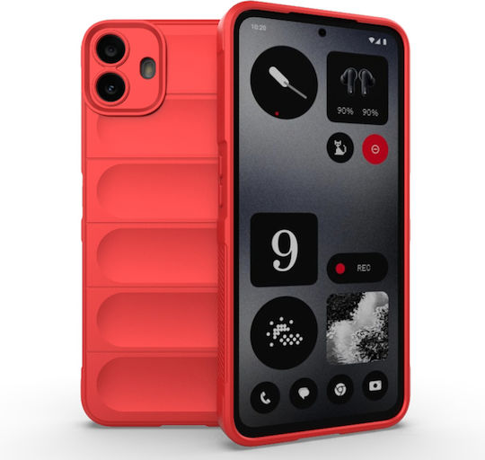 Techsuit Magic Umschlag Rückseite Silikon Rot (Nichts CMF Telefon 1)