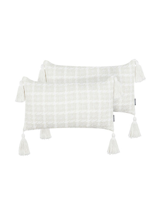 Set 2 Zierkissen Helle Beige Douris 30 x 60 cm