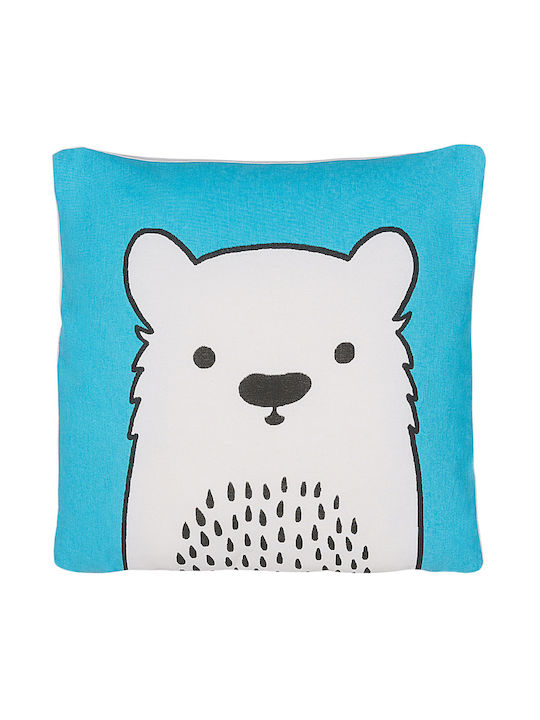 Decorative Pillow Cotton Blue Waranasi 45 X 45 Cm
