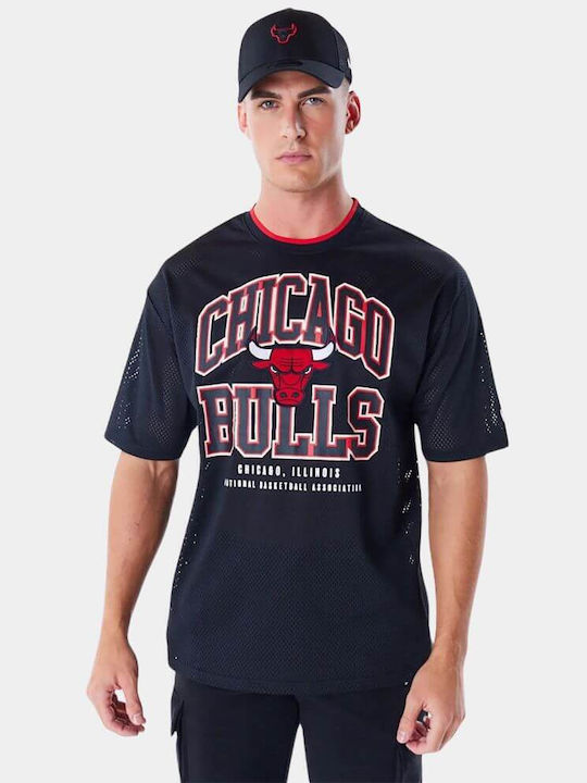 New Era Patch Chicago Men's Athletic T-shirt Short Sleeve Black