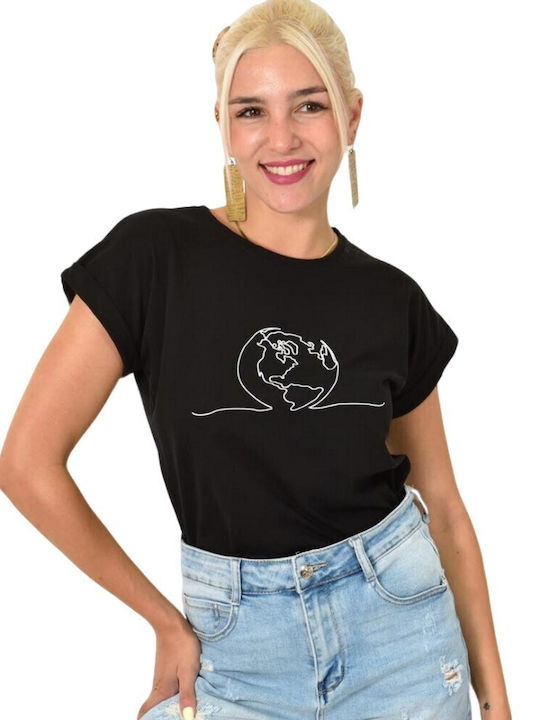 First Woman Γυναικείο T-shirt Μαύρο