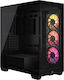 Corsair 3500X ARGB Gaming Midi Tower Computer Case with Window Panel Black