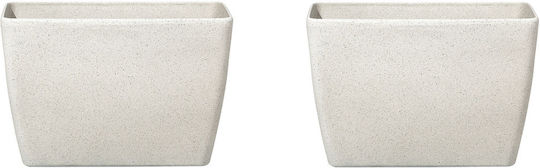 Beliani Set 2 Kunststoff Blumenkästen Beige