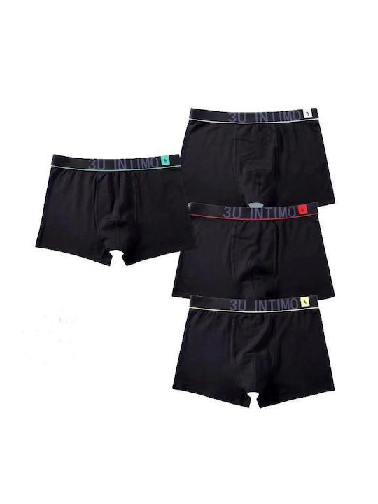 Uomo Herren Boxershorts black 4Packung