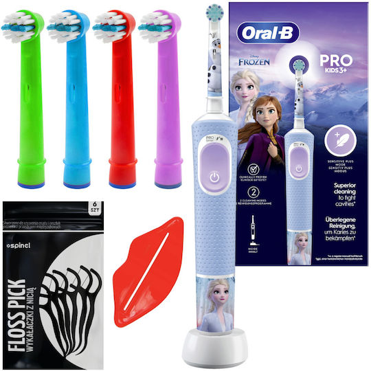 Oral-b Vitality Pro 103 Frozen Kids Electric Toothbrush + 4 Replacement Tips