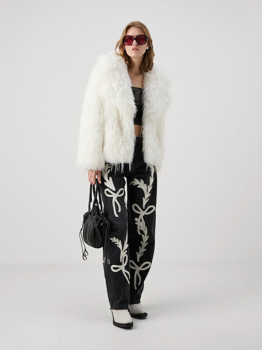 Pinko Women's Long Fur White