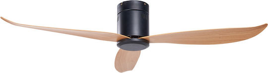 Beliani Malad Ceiling Fan 114cm Black Light Wood