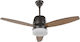 Beliani Mlava Ανεμιστήρας Οροφής 122cm με Φως Dark Wood White Black