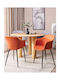 Dining Chair Set 2 Fabric Orange Elim