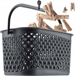 Kadax Set Basket with Clothespins made of Plastic Gray
