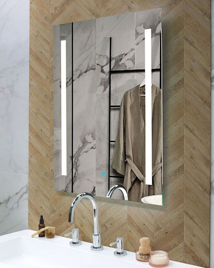 LED-Wandspiegel 60 x 80 cm Silber Martinet LED-Wandspiegel 60 x 80 cm Silber Martinet