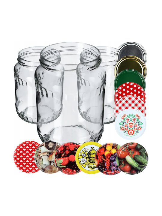 Kadax Set 48Stück Gläser Allgemeine Verwendung mit Deckel Glas Transparent 720ml