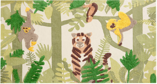 Children's Cotton Rug Jungle Theme 80 X 150 Cm Multicolored Janhto