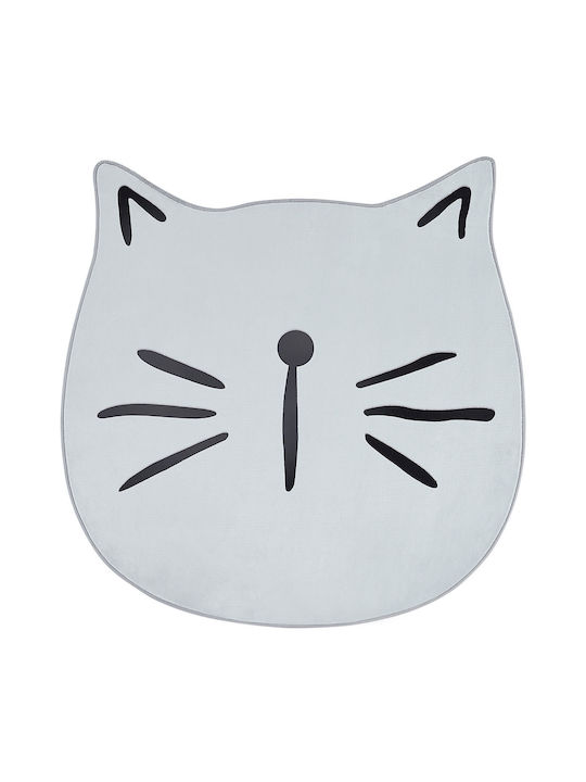 Children's Cat Rug Ø 100 Cm Gray Kitty