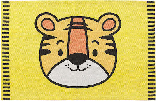 Kinderteppich aus Baumwolle mit Tigermotiv 60 x 90 cm Gelb Ranchi