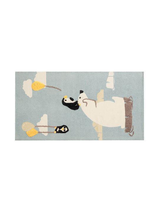 Cotton Children's Rug Polar Bear Motif 80 X 150 Cm Multicolored Barus