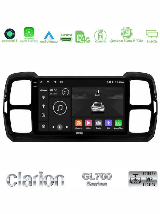 Clarion Auto-Audiosystem für Citroen DS5 2017-2021 (Bluetooth/USB/WiFi/GPS/Apple-Carplay/Android-Auto)