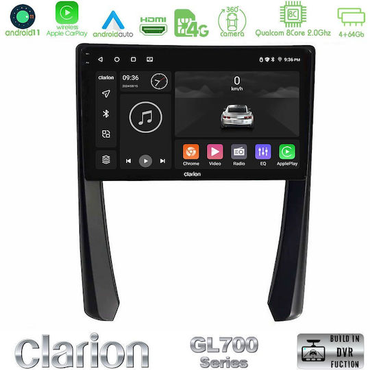 Clarion Ηχοσύστημα Αυτοκινήτου για Porsche 911 / Cayman / Boxster 2005-2012 (Bluetooth/USB/WiFi/GPS/Apple-Carplay/Android-Auto) με Οθόνη Αφής 9"