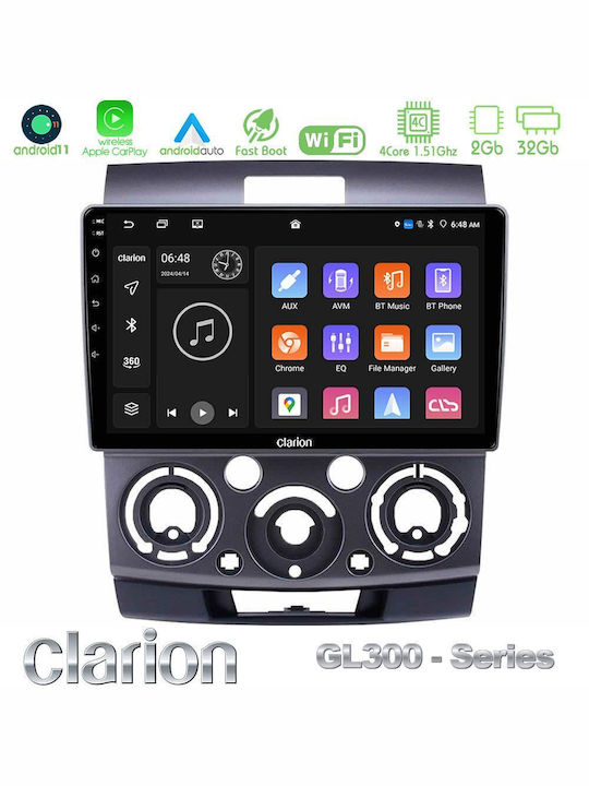 Clarion Auto-Audiosystem für Ford Ranger Mazda BT-50 2006-2011 (Bluetooth/USB/WiFi/GPS/Apple-Carplay/Android-Auto) mit Touchscreen 9"