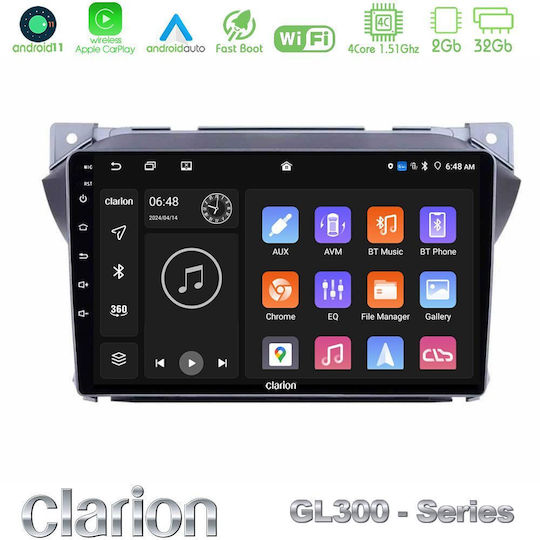 Clarion Car Audio System for Suzuki Alto Nissan Pixo 2009-2013 Bluetooth USB AUX Wi-Fi GPS Apple CarPlay Android Auto with 9" Touch Screen