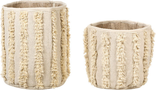 Set aus 2 beigen Baumwollkörben Kakki