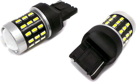 Led 7440 W21w 12-24v Canbus 1800lm White Bulb A Lens