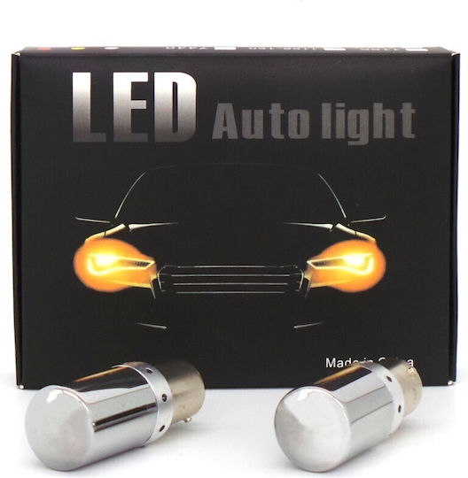 Led Bulbs 2x Py21w Bau15s 12-24v Canbus Orange Premium