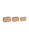 Beliani Set of Decorative Baskets Straw with Handles Beige 3pcs