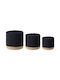 Beliani Set de coșuri decorative Din material textil Black 3buc