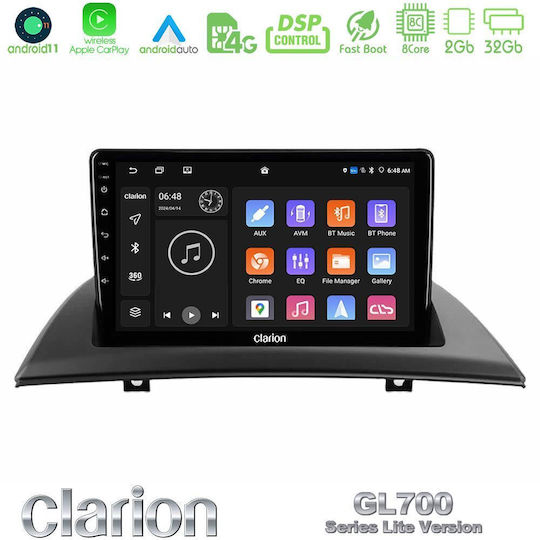Clarion Ηχοσύστημα Αυτοκινήτου για BMW X3 (E83) 2003-2010 (Bluetooth/USB/WiFi/GPS/Apple-Carplay/Android-Auto) με Οθόνη Αφής 9"