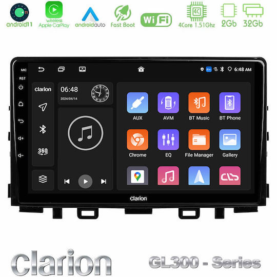 Clarion Ηχοσύστημα Αυτοκινήτου για Kia Stonic / Rio 2018 (Bluetooth/USB/AUX/WiFi/GPS/Apple-Carplay/Android-Auto) με Οθόνη Αφής 9"
