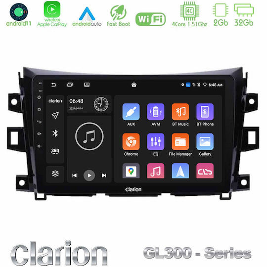 Clarion Car Audio System for Nissan Navara / NP300 2016 (Bluetooth/USB/AUX/WiFi/GPS/Apple-Carplay/Android-Auto) with Touch Screen 9"