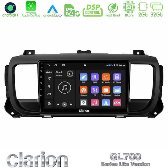Clarion Car Audio System for Peugeot Expert / Traveller Opel Vivaro Toyota Proace Citroen Jumpy 2018> (Bluetooth/USB/WiFi/GPS/Apple-Carplay/Android-Auto) with Touch Screen 9"