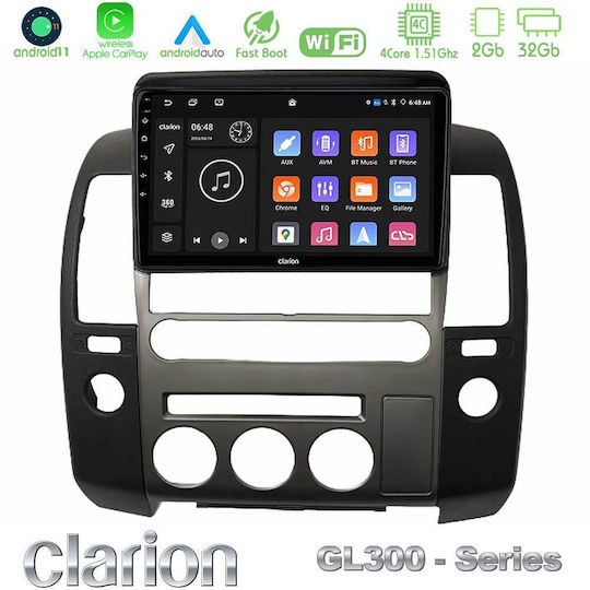 Clarion Auto-Audiosystem für Nissan Navara / Pfadfinder 2006-2012 (Bluetooth/USB/AUX/WiFi/GPS/Apple-Carplay/Android-Auto) mit Touchscreen 9"