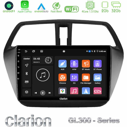 Clarion Ηχοσύστημα Αυτοκινήτου για Suzuki SX4 S-Cross 2014-2021 (Bluetooth/USB/AUX/WiFi/GPS/Apple-Carplay/Android-Auto) με Οθόνη Αφής 9"
