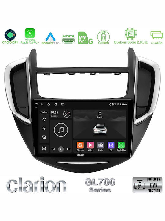 Clarion Sistem Audio Auto pentru Chevrolet Trax 2013-2020 (Bluetooth/USB/WiFi/GPS/Apple-Carplay/Android-Auto) cu Ecran Tactil 9"