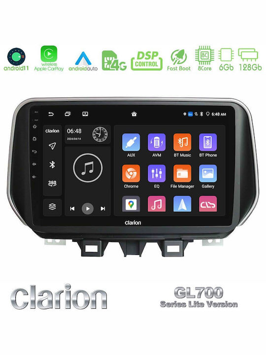 Clarion Car Audio System for Hyundai iX35 2018-2020 (Bluetooth/USB/WiFi/GPS/Apple-Carplay/Android-Auto) with Touch Screen 10"