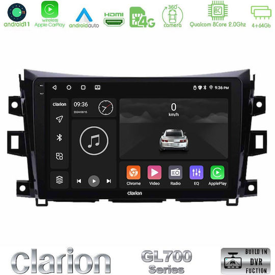 Clarion Auto-Audiosystem für Nissan Navara / NP300 6125 (Bluetooth/USB/WiFi/GPS/Apple-Carplay/Android-Auto) mit Touchscreen 9"