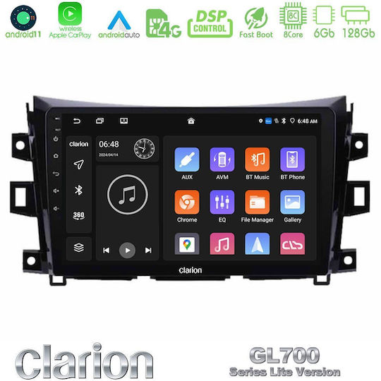 Clarion Auto-Audiosystem für Nissan Navara / NP300 2016 (Bluetooth/USB/WiFi/GPS/Apple-Carplay/Android-Auto) mit Touchscreen 9"