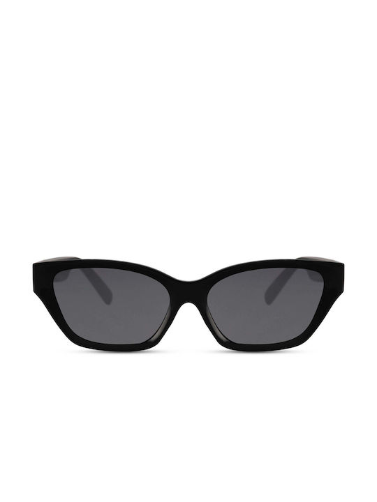 LimeShade Women's Sunglasses with Black Plastic Frame and Black Lens LS6703