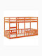 Kids Bed Bunk Single Brown for Mattress 90x200cm
