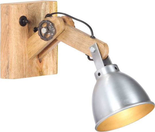 vidaXL Vintage Lamp Wall with Socket E27 Silver 14cm