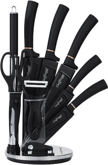 Cheffinger Knife Set with Block from Stainless Steel 9pcs