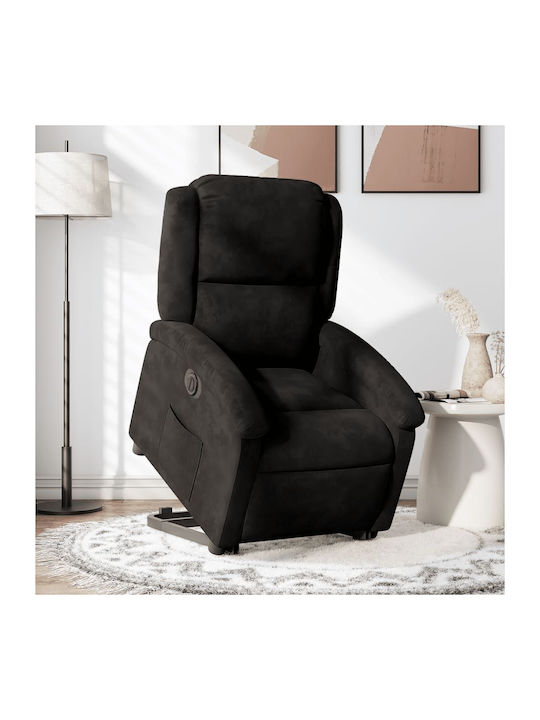 Relaxsessel mit Fußhocker Samt Black 71x86.5x99...