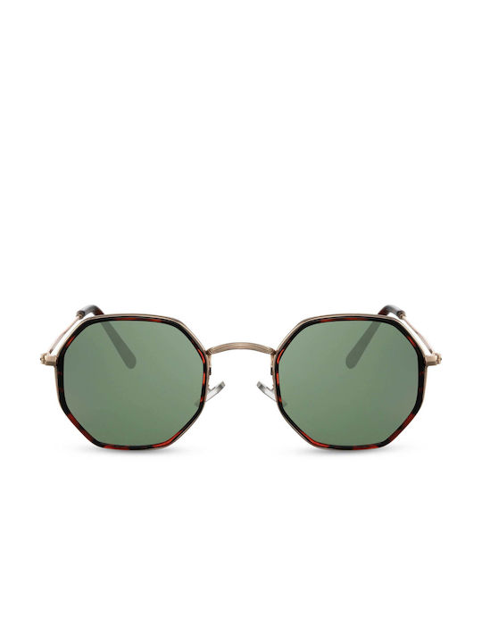 LimeShade Sunglasses with Brown Tartaruga Metal Frame and Green Lens LS2738