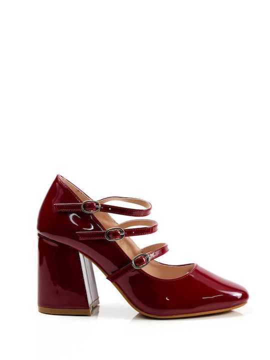 Ligglo Synthetic Leather Red Heels with Strap