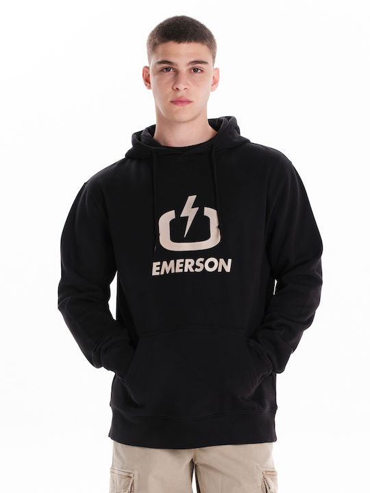 Emerson Φούτερ με Κουκούλα Μαύρο