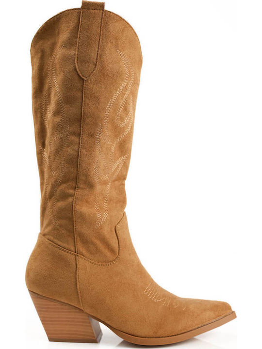 Ligglo Leder Damenstiefel Cowboy Tabac Braun