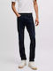 Delaware Men's Elastic Jeans Pants with Slim Fit Blue-Black