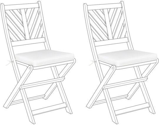 Beliani Garden Chair Cushions White 2 Pieces